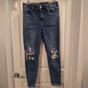 American Eagle Outfitters Ripped Blue Jeggings